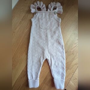 Jamie Kay Pale Pink Knit Overalls
